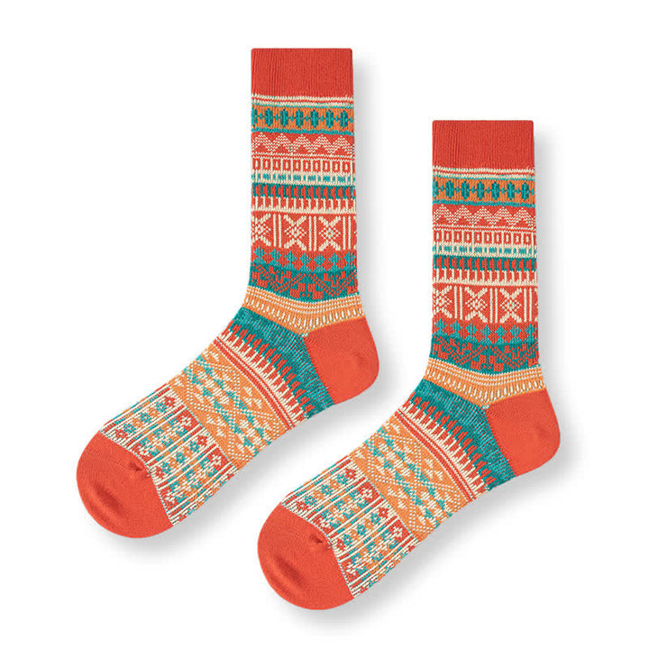 Chaussettes en coton à motif tricoté colorées et audacieuses pour hommes