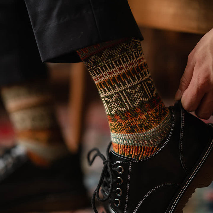 Chaussettes en coton à motif tricoté colorées et audacieuses pour hommes