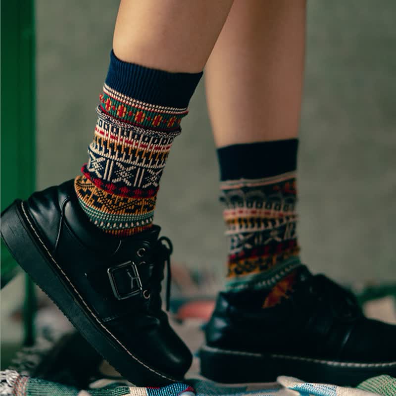 Chaussettes en coton à motif tricoté colorées et audacieuses pour hommes