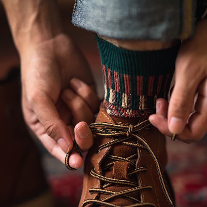 Chaussettes en coton à motifs tribaux colorés