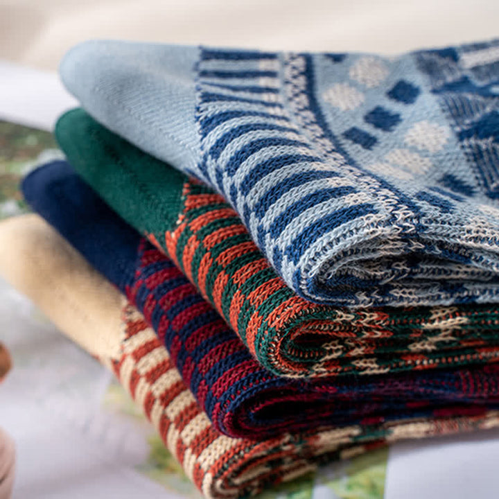 Chaussettes en coton à motifs tribaux colorés