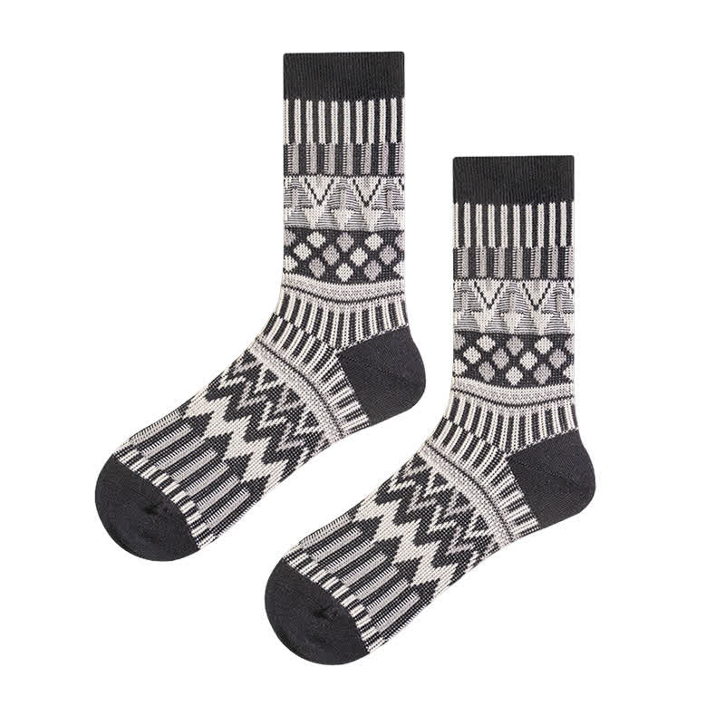 Chaussettes en coton à motifs tribaux colorés
