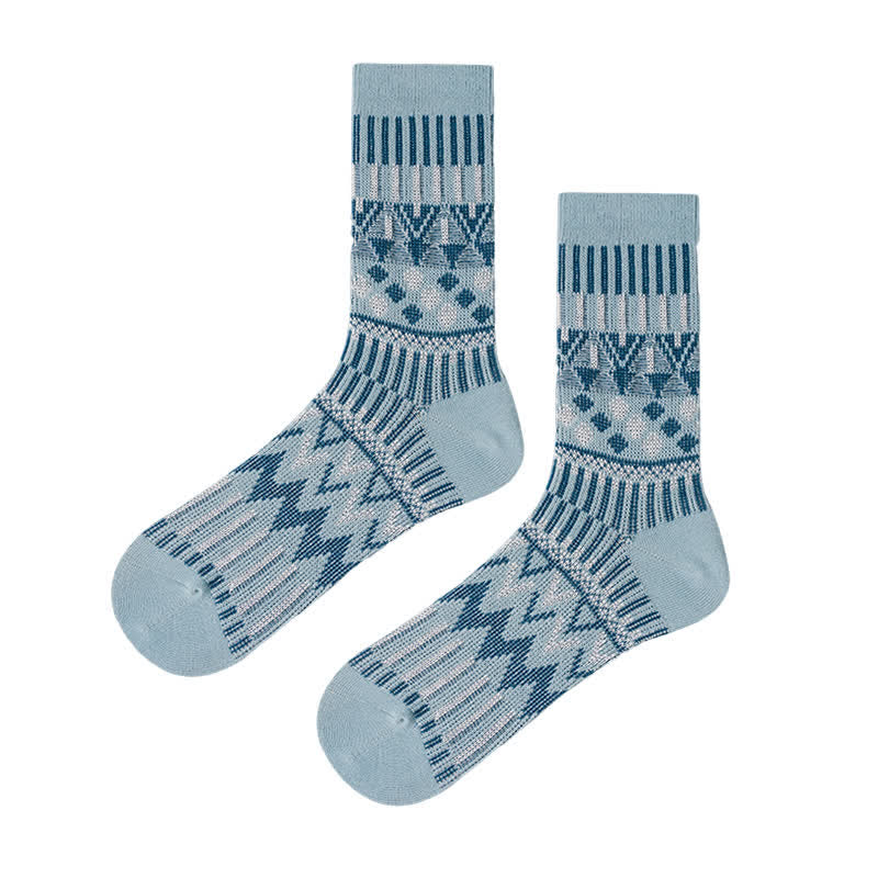 Chaussettes en coton à motifs tribaux colorés