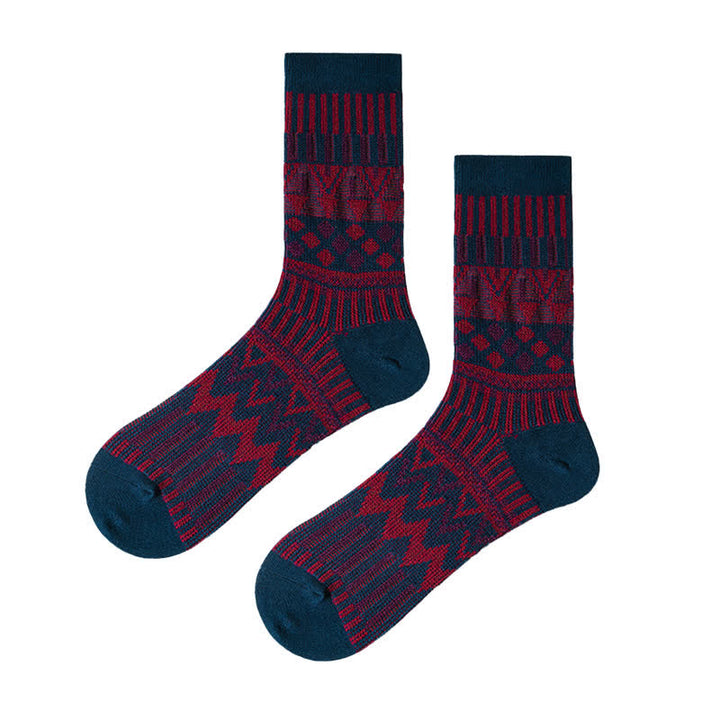 Chaussettes en coton à motifs tribaux colorés