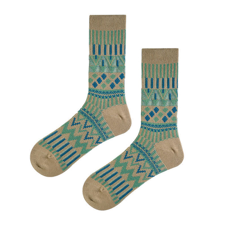 Chaussettes en coton à motifs tribaux colorés