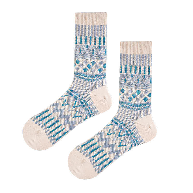 Chaussettes en coton à motifs tribaux colorés