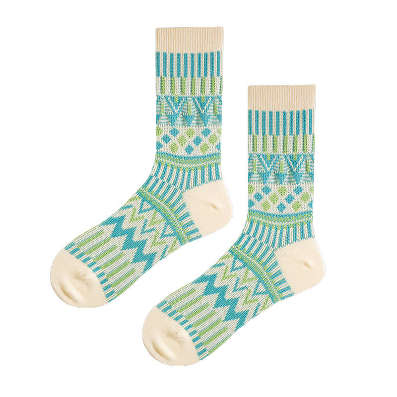 Chaussettes en coton à motifs tribaux colorés