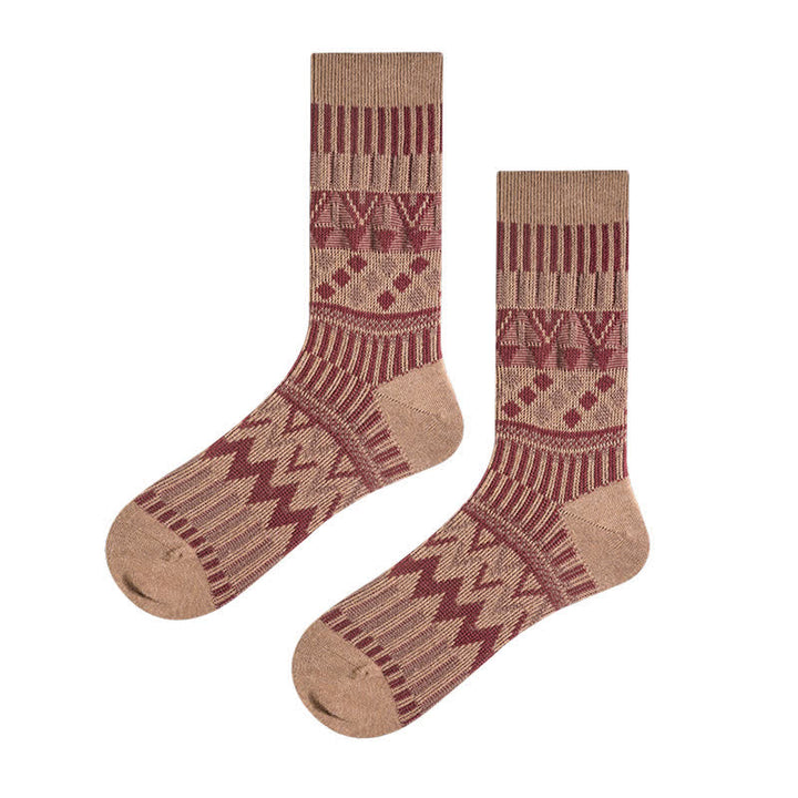 Chaussettes en coton à motifs tribaux colorés