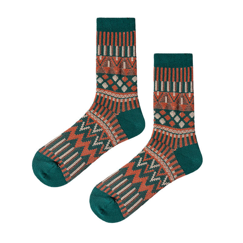 Chaussettes en coton à motifs tribaux colorés