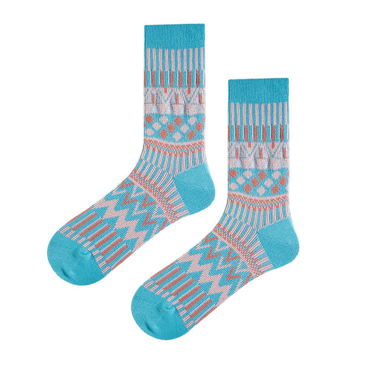 Chaussettes en coton à motifs tribaux colorés