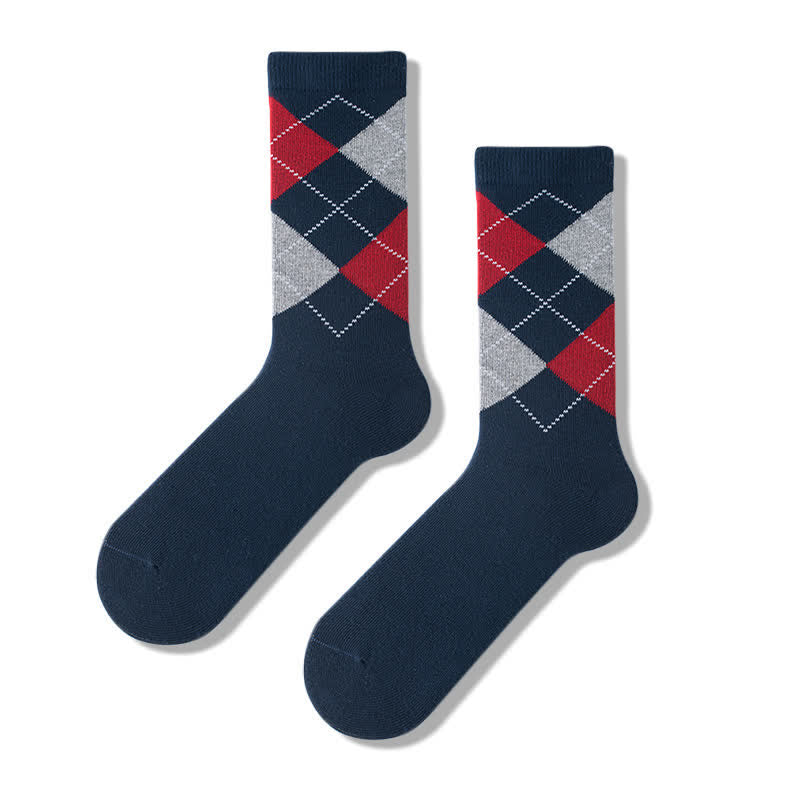 Chaussettes en coton à motif argyle pour hommes