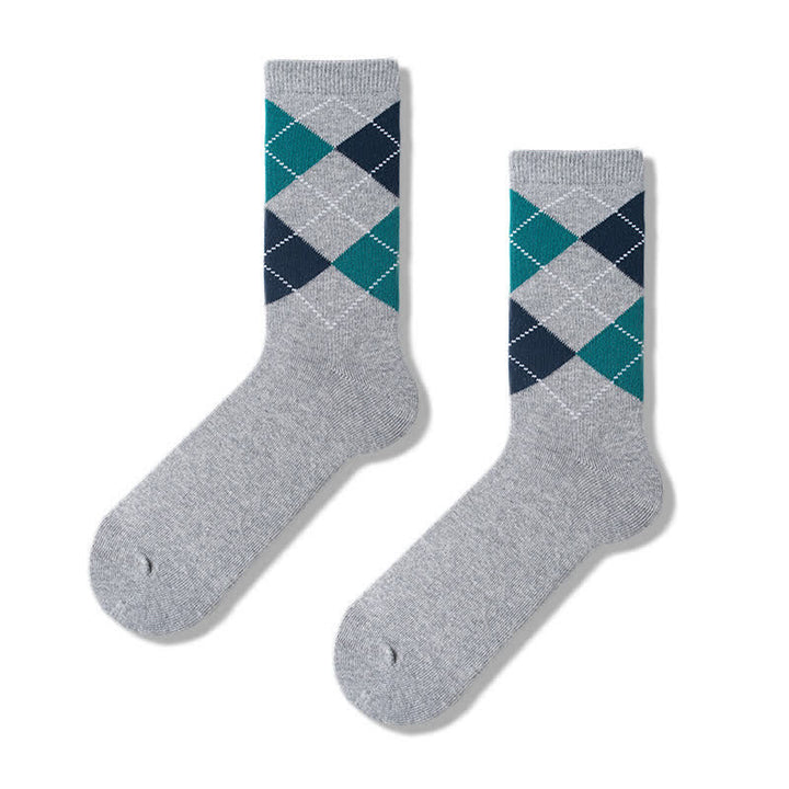 Chaussettes en coton à motif argyle pour hommes