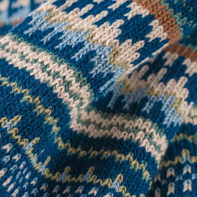 Chaussettes en coton à motifs géométriques de style ethnique pour hommes