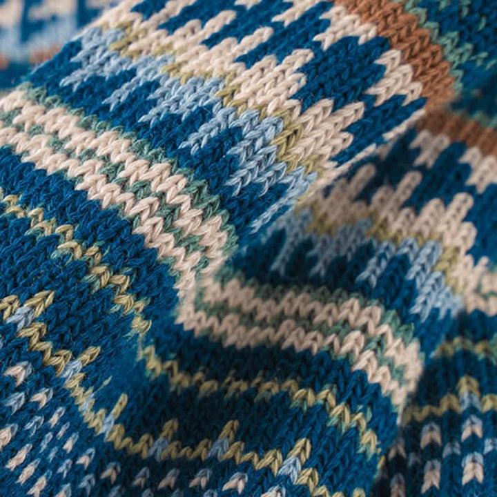 Chaussettes en coton à motifs géométriques de style ethnique pour hommes