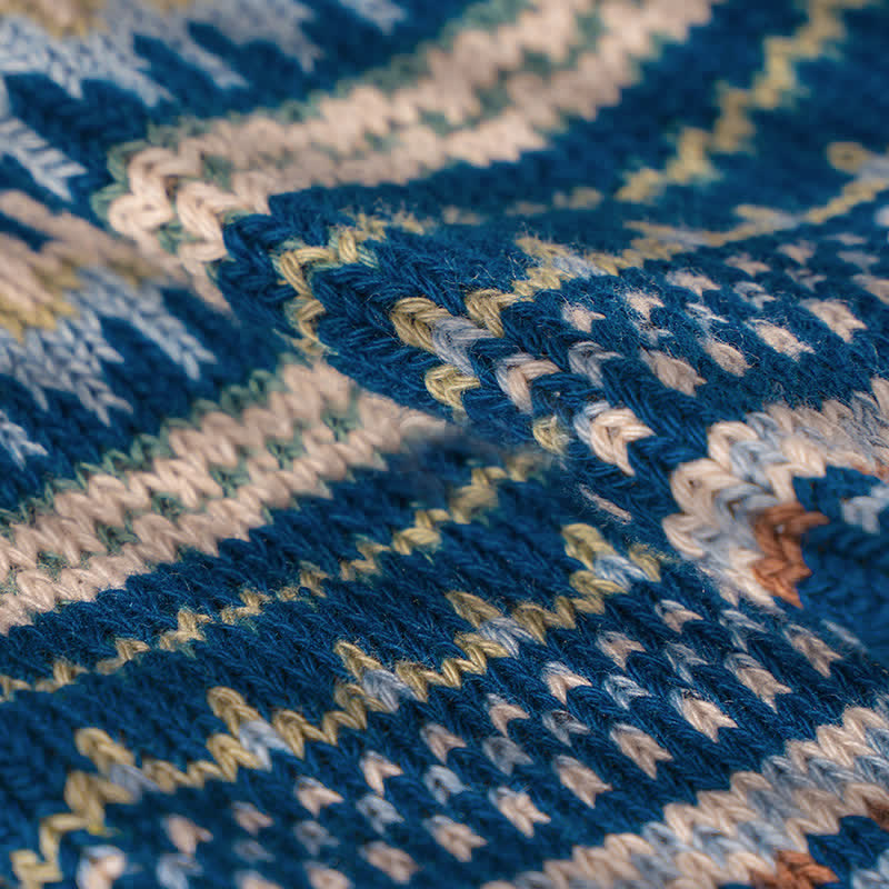 Chaussettes en coton à motifs géométriques de style ethnique pour hommes