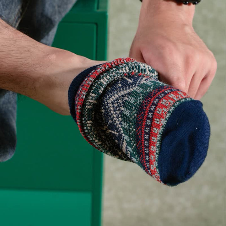 Chaussettes en coton à motifs géométriques tribaux vintage