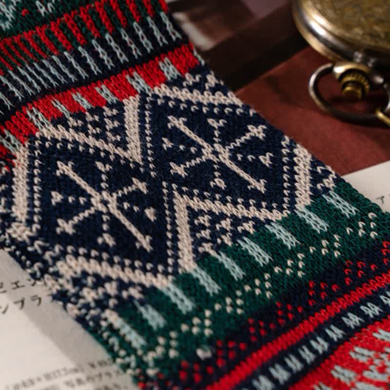 Chaussettes en coton à motifs géométriques tribaux vintage