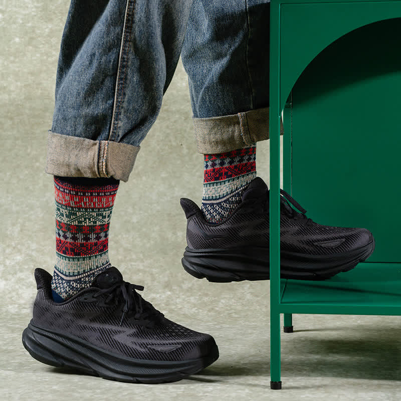 Chaussettes en coton à motifs géométriques tribaux vintage