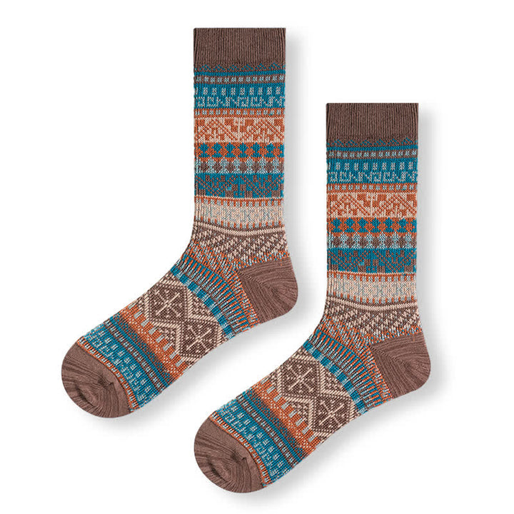 Chaussettes en coton à motifs géométriques tribaux vintage