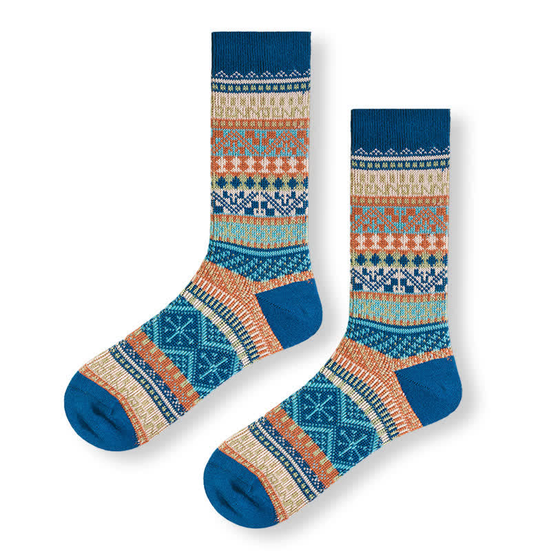 Chaussettes en coton à motifs géométriques tribaux vintage