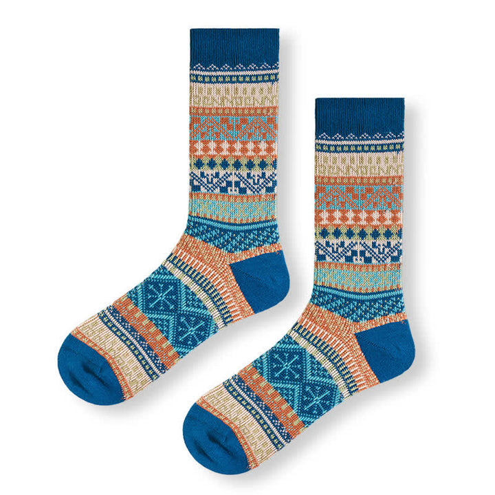 Chaussettes en coton à motifs géométriques tribaux vintage