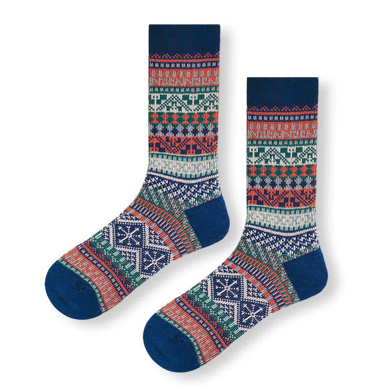 Chaussettes en coton à motifs géométriques tribaux vintage