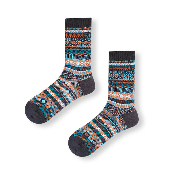 Chaussettes en coton à imprimé ethnique rayé