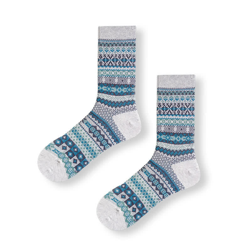 Chaussettes en coton à imprimé ethnique rayé