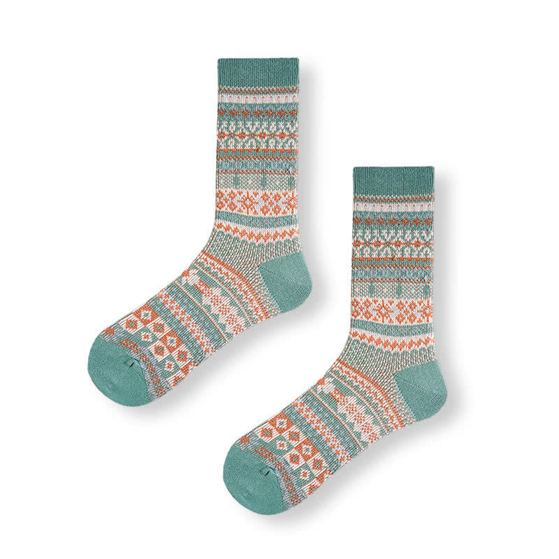 Chaussettes en coton à imprimé ethnique rayé