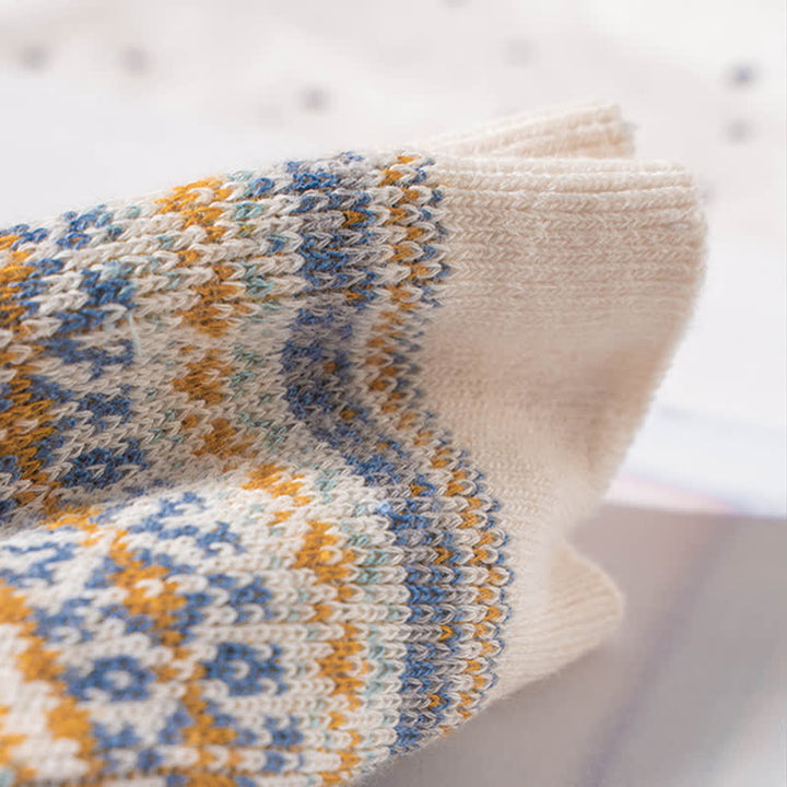 Chaussettes en coton à imprimé ethnique rayé