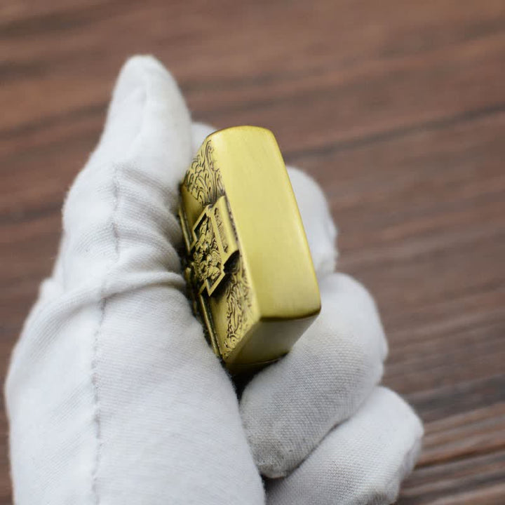 Briquet au butane rechargeable avec meule en relief en forme de croix de Jésus