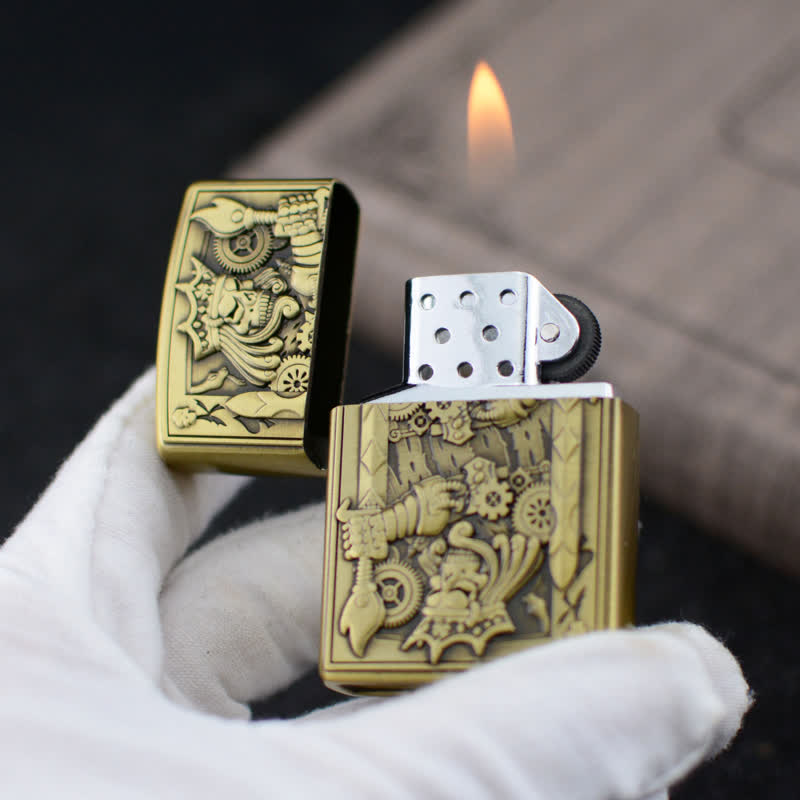 Briquet au butane rechargeable Skull King avec meule