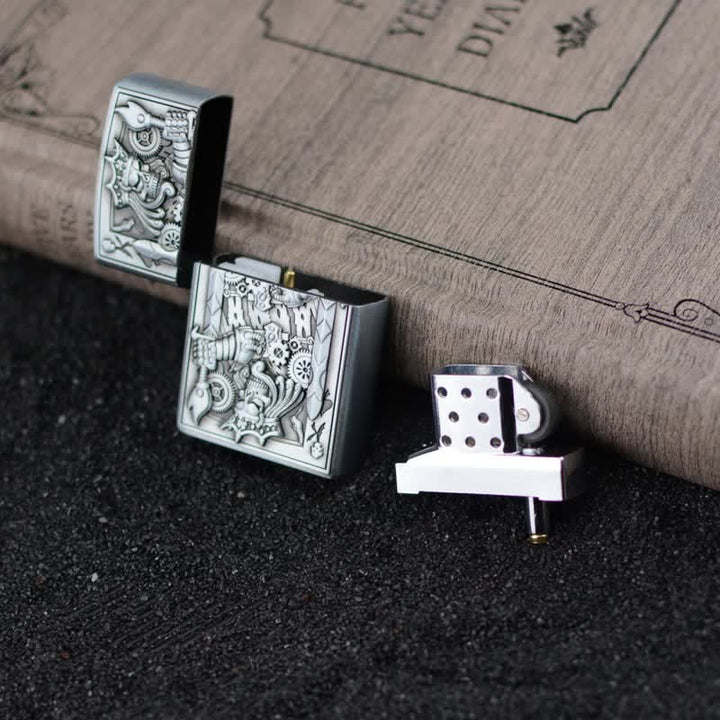 Briquet au butane rechargeable Skull King avec meule