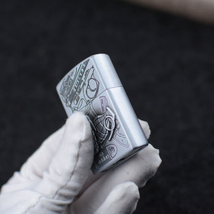 Briquet au butane rechargeable avec meule à grenade à main