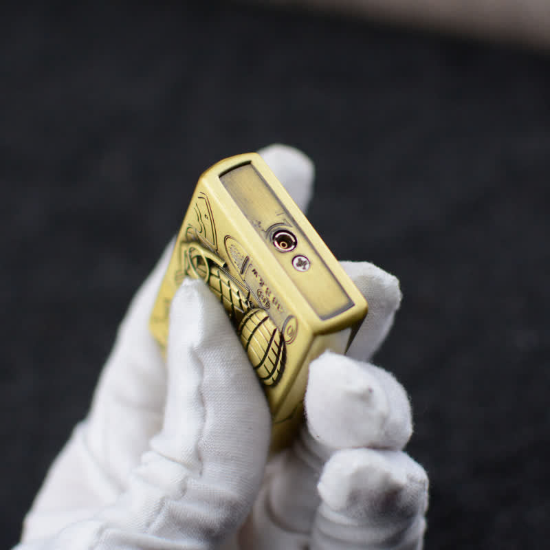 Briquet au butane rechargeable avec meule à grenade à main
