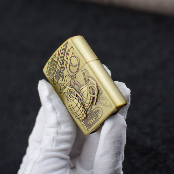 Briquet au butane rechargeable avec meule à grenade à main