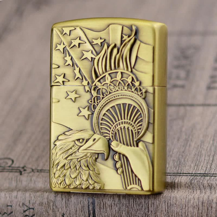Briquet au butane rechargeable avec meule à drapeau Eagle Torch