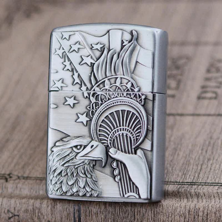 Briquet au butane rechargeable avec meule à drapeau Eagle Torch