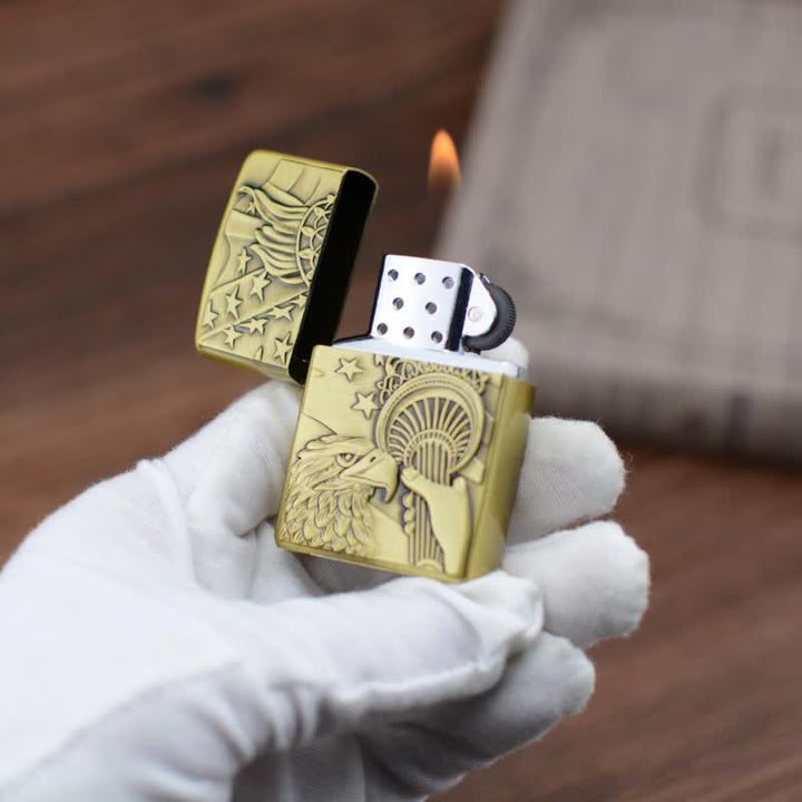 Briquet au butane rechargeable avec meule à drapeau Eagle Torch