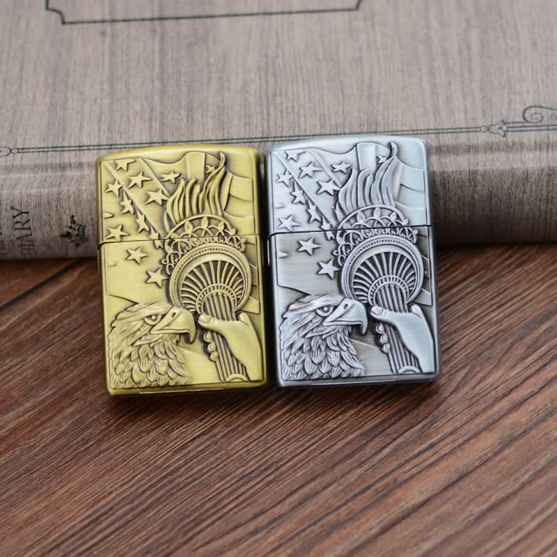 Briquet au butane rechargeable avec meule à drapeau Eagle Torch