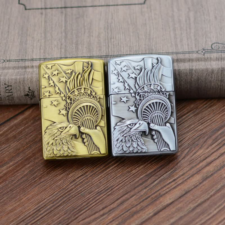 Briquet au butane rechargeable avec meule à drapeau Eagle Torch
