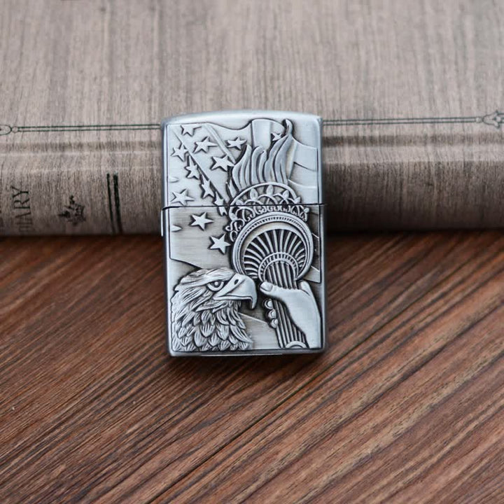 Briquet au butane rechargeable avec meule à drapeau Eagle Torch