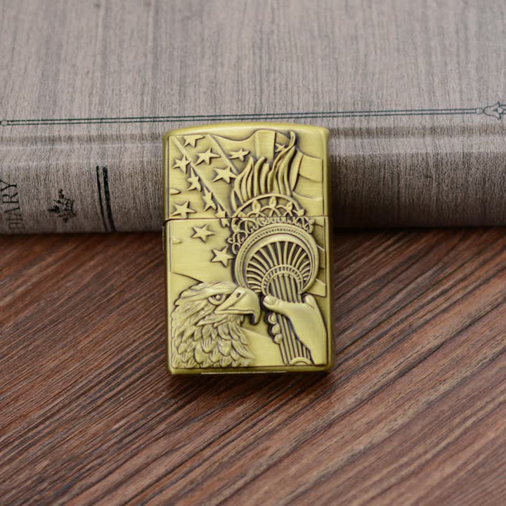 Briquet au butane rechargeable avec meule à drapeau Eagle Torch