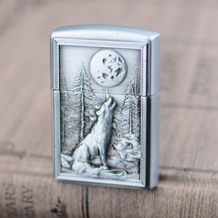 Briquet au butane rechargeable avec meule Howling Wolf
