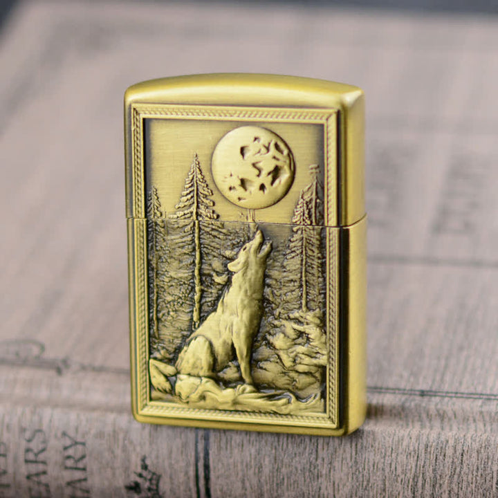 Briquet au butane rechargeable avec meule Howling Wolf