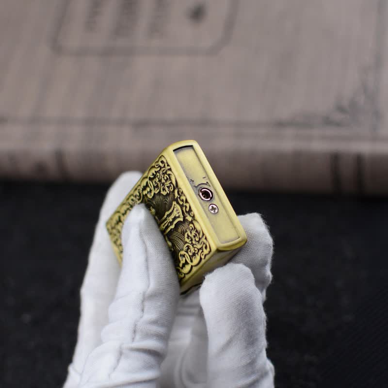 Briquet au butane rechargeable avec meule en croix de la Sainte Bible