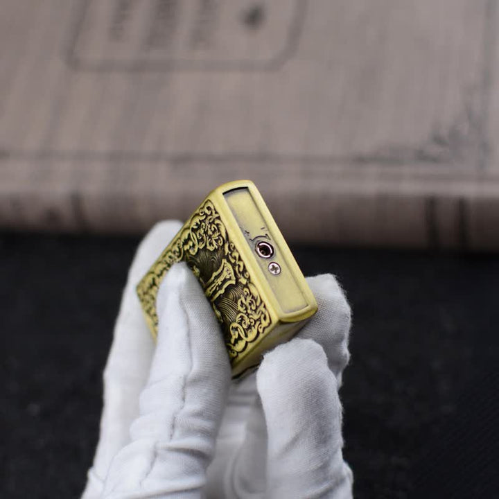 Briquet au butane rechargeable avec meule en croix de la Sainte Bible