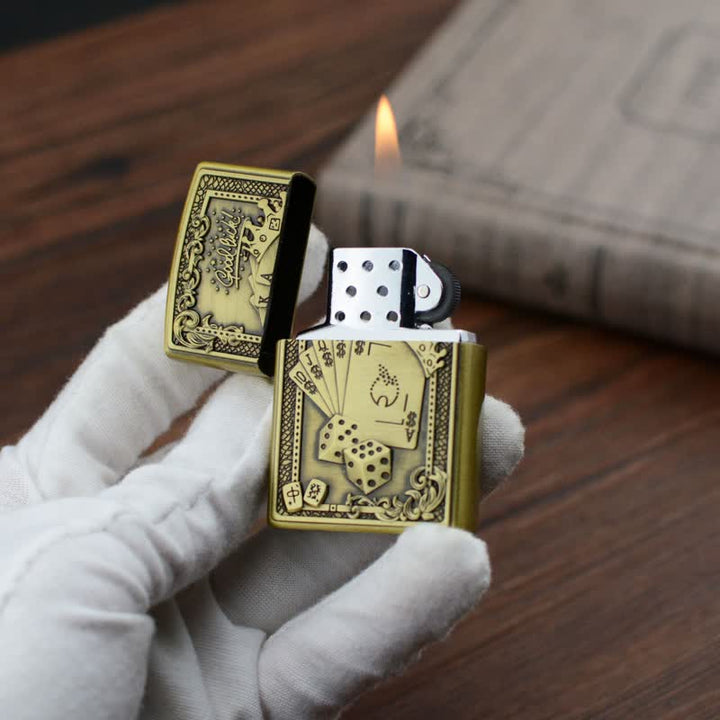 Briquet au butane rechargeable Lucky Poker avec meule