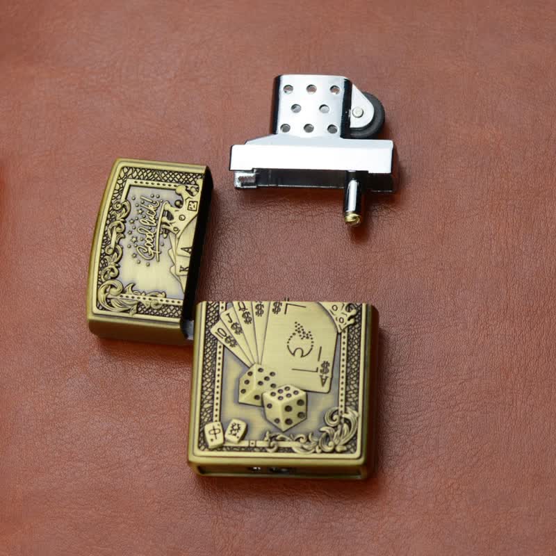 Briquet au butane rechargeable Lucky Poker avec meule