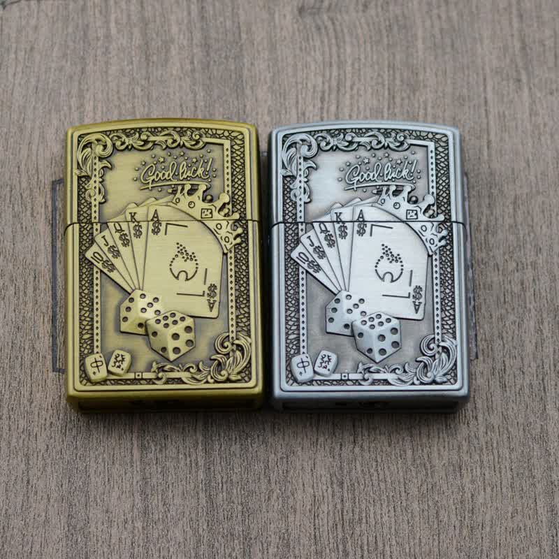 Briquet au butane rechargeable Lucky Poker avec meule